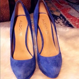 Aldo Suede Blue Heels.